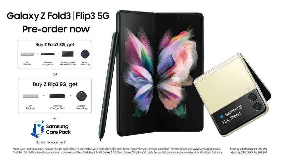 Samsung Sri Lanka Announces the Launch of Galaxy Z Fold3 5G and Galaxy Z Flip3 5G the Third Generation of Foldable Smartphones