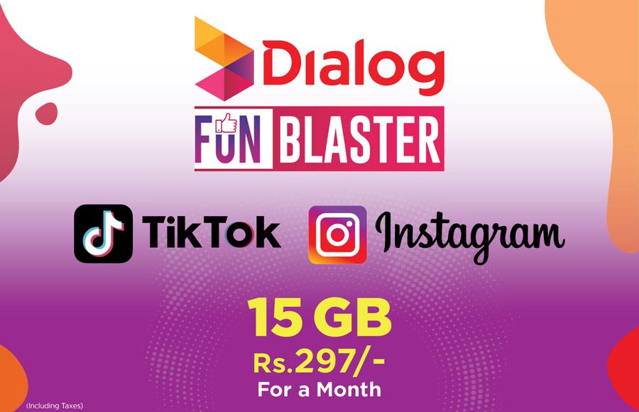 More than enough Data for TikTok Instagram with Dialog Fun Blaster Rs. 297 Plan