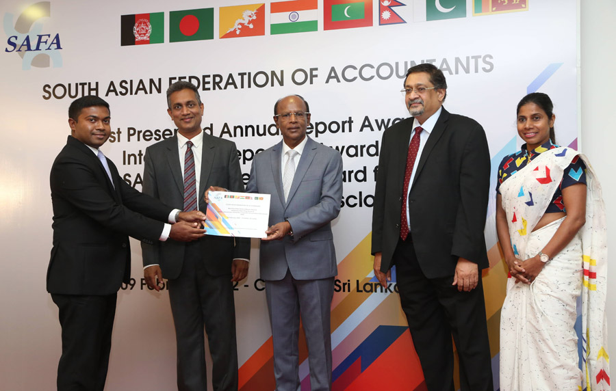 Singer Sri Lanka PLC honoured at the 25th Best Presented Annual Reports of the South Asian Federation of Accountants