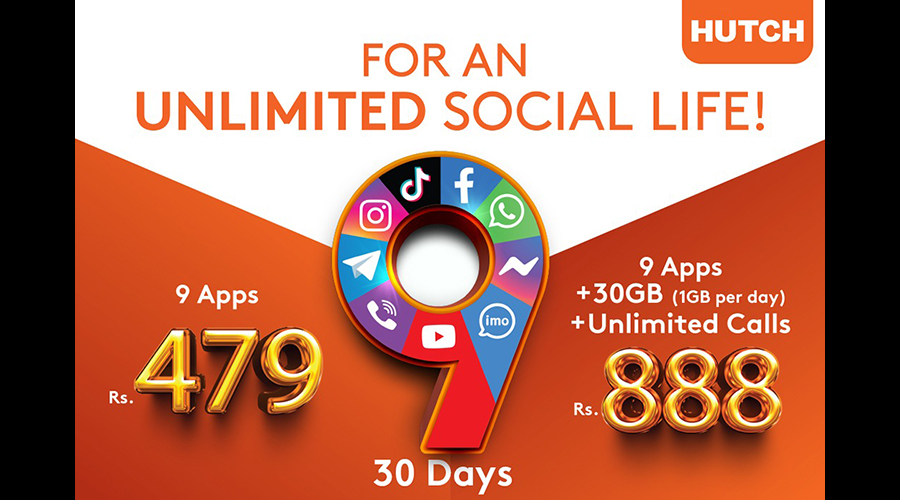 HUTCH introduces 9 App Social Media Plan with unmatched Pricing