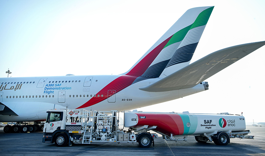 Emirates worlds first airline to operate A380 demonstration flight with 100 Sustainable Aviation Fuel