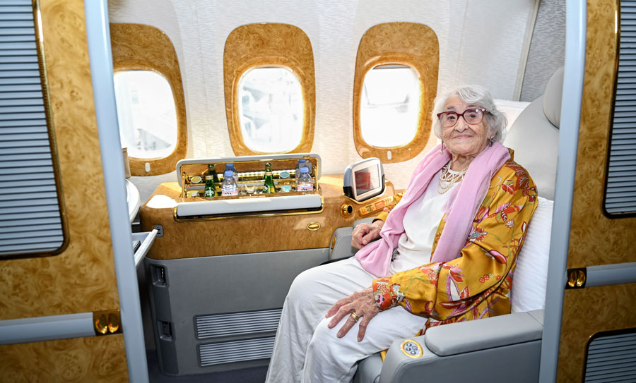 Emirates welcomes 101 year old centenarian Rachida Smati onboard