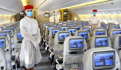 Emirates steps up safety measures for customers and employees at the airport and on board