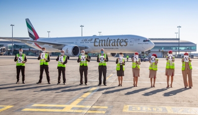 This is not goodbye : Emirates ground crews give an emotional send-off to last flights