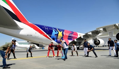 Cricket fever builds as Emirates reveals ICC Cricket World Cup livery ( Video )