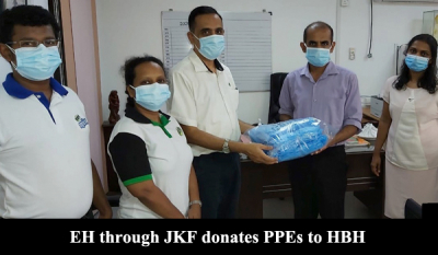 Elephant House through John Keells Foundation donates PPEs to Homagama Base Hospital